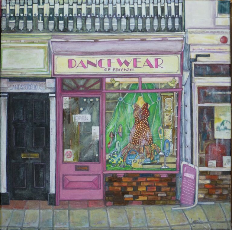 Painting of Dancewear shopfront